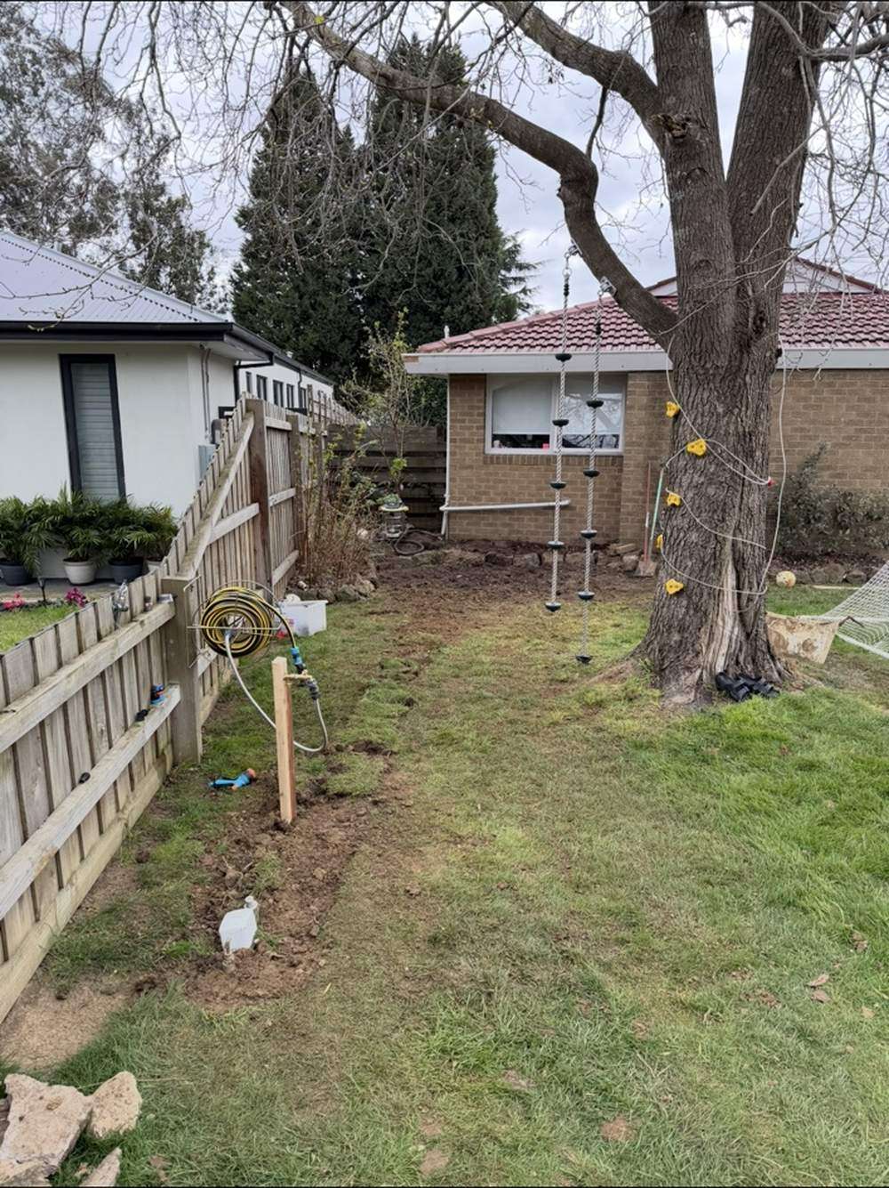 Completed water line replacement with the yard reinstated in Wantirna