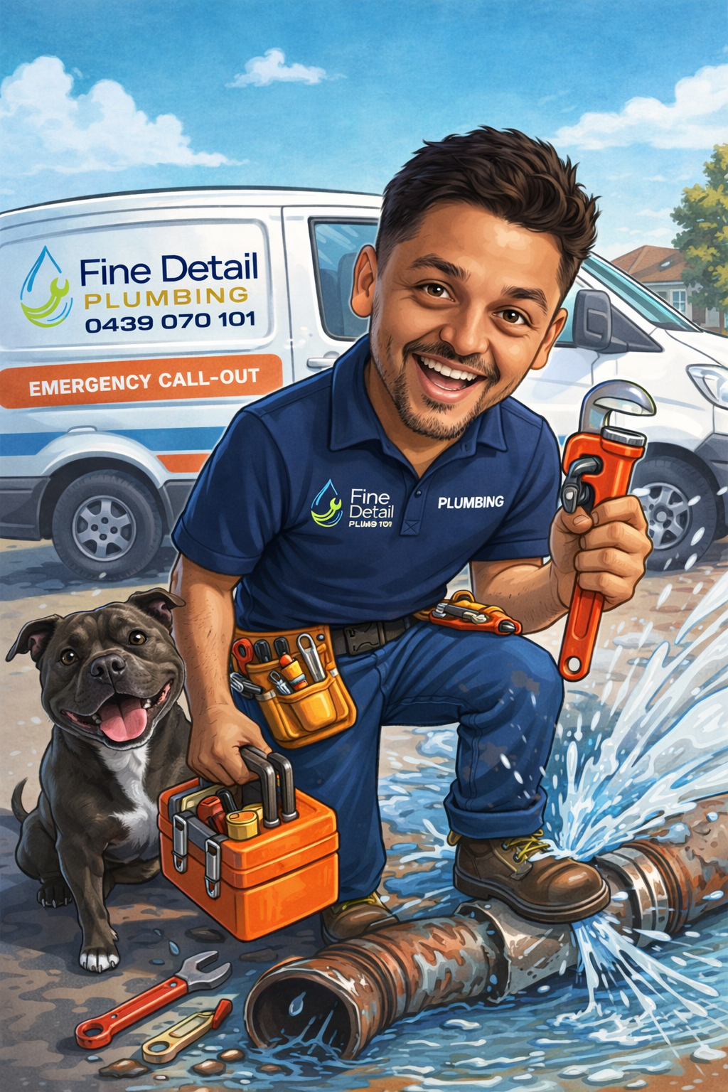 Fine Detail Plumbing — Shane and Bentley, the site supervisor